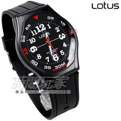 Lotus 時尚錶 簡單數字腕錶 男錶/中性錶/學生錶/超薄 橡膠錶帶 TP2092M1-01黑色【時間玩家】