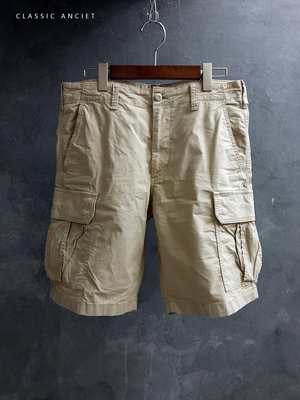 CA 日本品牌 UNIQLO 卡其黃 彈性工作短褲 M號 一元起標無底價Q597