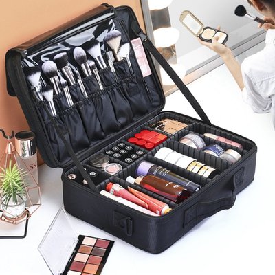 大容量化妝箱 化妝包 工具箱 大容量收納化妝包手提便攜式旅行化妝師跟妝包雙層化妝箱CX037