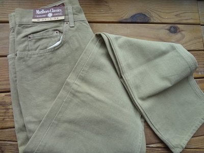 Marlboro Classics MCS 全新萬寶路經典絕版突尼西亞製基本款厚磅卡其棉草綠色休閒褲W31腰(3022)
