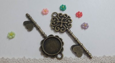 【小蘋果】手作材料/古銅色20mm圓形造型鑰匙底托/一份1個10元(MP072)