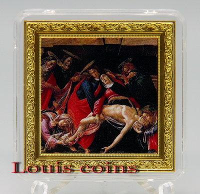 【Louis Coins】F102‧Niue‧2020紐埃‧世界名畫系列‧山德羅波提且利‧哀悼基督之死‧紀念銀幣
