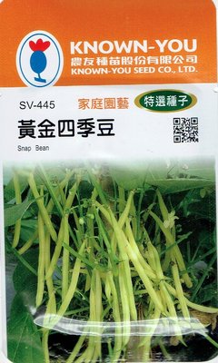 黃金四季豆Snap Bean(sv-445) 【蔬菜種子】農友種苗特選種子 每包約10公克