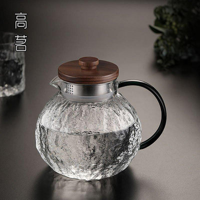 茶藝師 大容量泡水壺日式玻璃耐高溫泡茶壺1000ml大號家用涼水壺水杯套裝