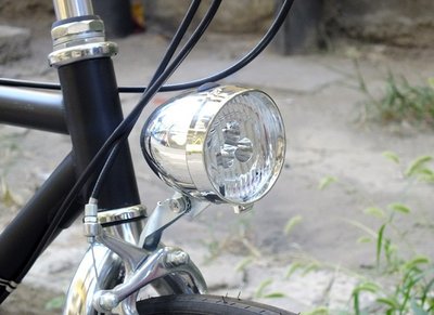 自行車復古車燈 前車燈LED 公路死飛車前燈照明燈老式英倫
