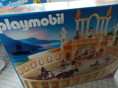全新 公司貨 德國 Playmobil 4270 羅馬 競技場 摩比 老件 老摩 絕版 XXL 動物 歷史 店面 展示