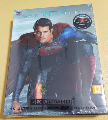(現貨,全新未拆,正版韓版,已絕版,4K UHD+3D+2D藍光BD三碟限量鐵盒版)超人:鋼鐵英雄Man of Steel(台灣繁體中文字幕)