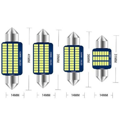解碼C5W led 31 36 39 41mm車內燈4014芯片LED彩燈燈泡車頂燈汽車內飾燈閱讀燈 1個 樂途汽車