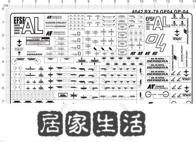 高達模型 RE Gundam GP04G RX-78 GP-04G.高達.金屬貼紙【4042】-居家生活
