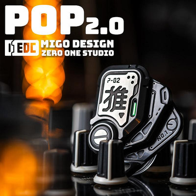 指玩屋 POP2.0甩牌01EDC機械推牌磁吸啪啪幣指尖陀螺金屬解壓-四通百貨