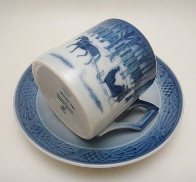 【timekeeper】  丹麥Royal Copenhagen皇家哥本哈根1984年聖誕節紀念咖啡杯+盤(免運)