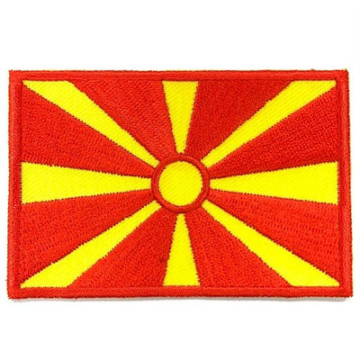 【A-ONE】北馬其頓 國旗背膠肩章 布藝背包貼 刺繡布貼 熨燙胸章 刺繡徽章 熨斗燙貼