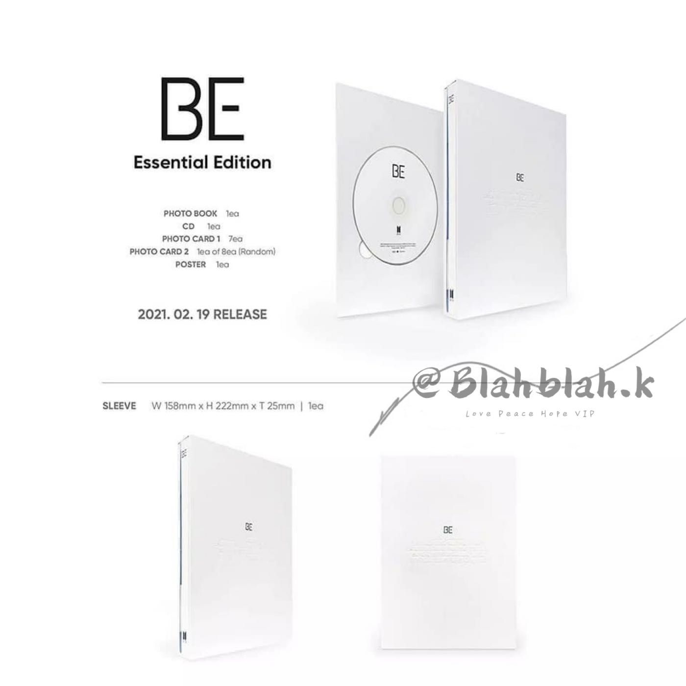 SALE Select BTS BE Essential Edition Weverse Pre-order Gift Official  Photocard