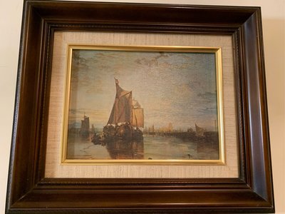 夢夢園BLOG 2019/03/11 義大利古典油畫觸感實木高級雙重畫框37x31CM, 2680-威尼斯帆船⛵️