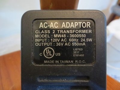 變壓器 AC 36V 550mA