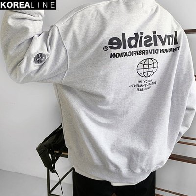 KOREALINE搖滾星球 / INVISIBLE印刷落肩衛衣 / 3色 FD1118892