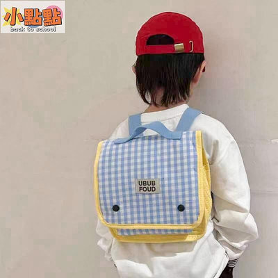 【小點點】韓國版兒童包包 格子男女童後背包 中兒童幼兒凹造型後背包 寶寶書包 時尚潮流