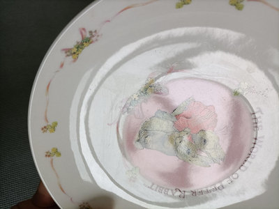 【二手】彼得兔盤子一對made in china 有輕微小磨痕 回流 瓷器 茶具【豫園古玩】-1638