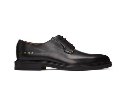 [全新真品代購-S/S22 新品!] COMMON PROJECTS 黑色皮革 皮鞋 / 德比鞋 (CP)