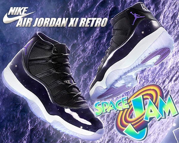 怪物來襲~NIKE AIR JORDAN 11 Retro XI SPACEJAM~怪物奇兵黑藍378037-003