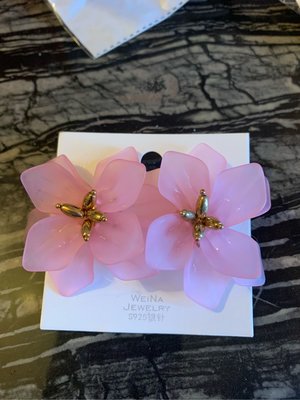 日韓流行時尚設計花朵渡假風耳環