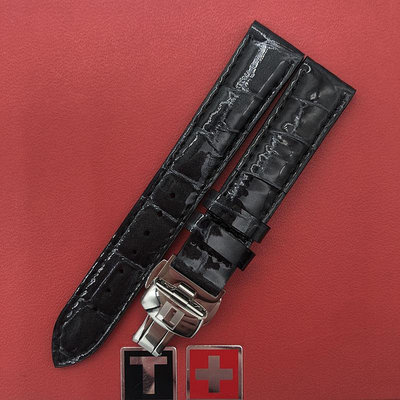 天梭1853杜魯爾系列T099原裝手錶帶女 T099227A原廠真皮錶帶22MM
