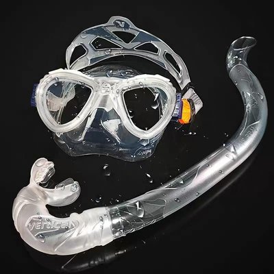 游龍潛水•V.DIVE F01T低容積自由潛水專業超級面鏡+SN09呼吸管 (全透明組合)*特價中