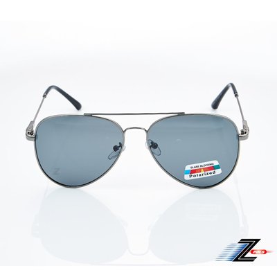 【Z-POLS】質感金屬銀名牌風格樣式彈性細邊框 Polarized寶麗來抗UV400黑偏光太陽眼鏡(高質感偏光鏡)