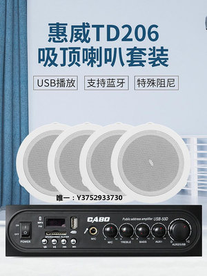 音箱設備Hivi/惠威 TD206定壓吸頂喇叭天花吊頂音響嵌入式廣播音箱音響配件