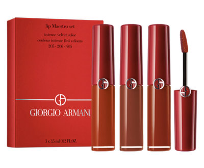 ⭐全新!!【Giorgio Armani 亞曼尼】2021限量奢華絲絨訂製唇萃 精巧珍藏組3.5ml*3（熱門色205、206、405）