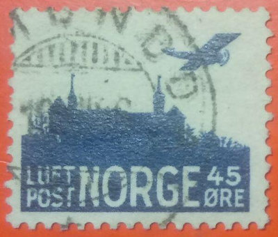 挪威郵票舊票套票 1941 Aircraft over Akershus Castle