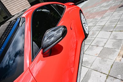 TWL台灣碳纖 德國原廠件 Porsche992 Carrera S 4S Targa 半碳卡夢 交換式 後照鏡 後視鏡