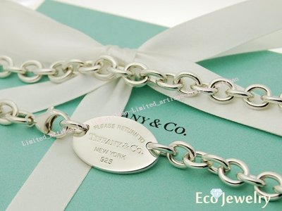 《Eco-jewelry》【Tiffany&amp;Co】經典 新款橢圓牌粗圈項鍊 純銀925粗圈項鍊~專櫃真品 已送洗