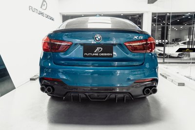 【政銓企業有限公司】BMW F16 X6 FUTURE DESIGN  抽真空 高品質 卡夢 後下巴 現貨 免費安裝