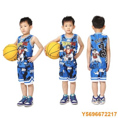 布袋小子潮流兒童籃球套裝龍珠馬克3克里斯保羅兒童球衣