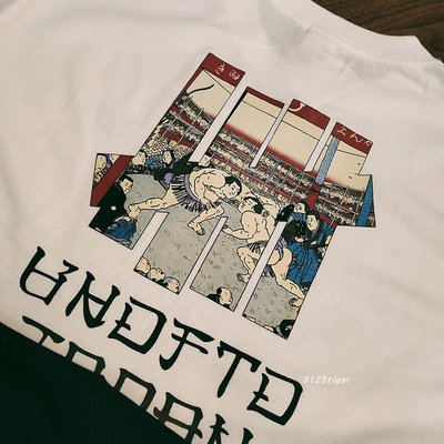 日本undefeated japan 新款19SS迷彩款UNDFTD相撲手黑白色短袖T恤