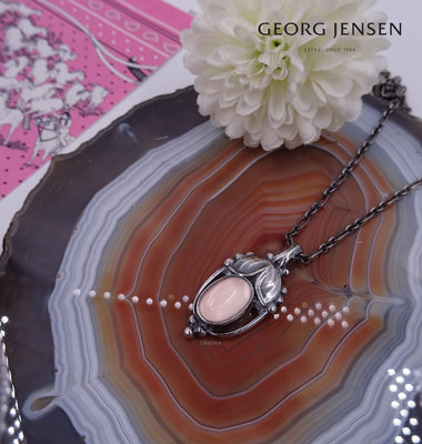 《十九號二手屋》喬治傑生GEORG JENSEN 2003年度首刻紀念項鍊 粉晶(玫瑰石) GJ 台南收藏迷