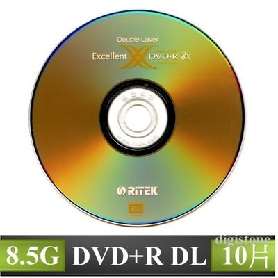 [出賣光碟] RiTEK 錸德 8x DVD+R DL 單面雙層 8.5G 空白光碟 燒錄片 原廠10片包裝
