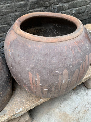 【二手】老陶缸水缸很厚很重230 古董 古玩 收藏 【同福客棧】-878