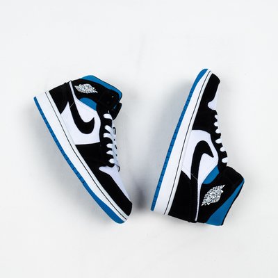 Air Jordan 1 Mid AJ1 黑白藍 中幫籃球鞋 男女款 BQ6472 102
