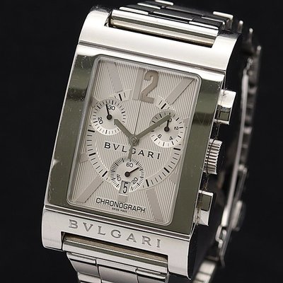 【精品廉售/手錶】瑞士名錶BVLGARI寶格麗 三眼計時 石英男錶*#RTC49S*佳品*原廠貨/附豪華原裝盒