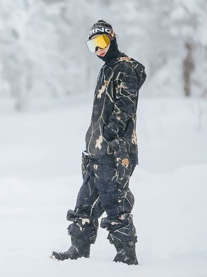 傲天極限2122新款DC x MOSSY合作款雪服套裝男女成人單板滑雪裝備~特賣