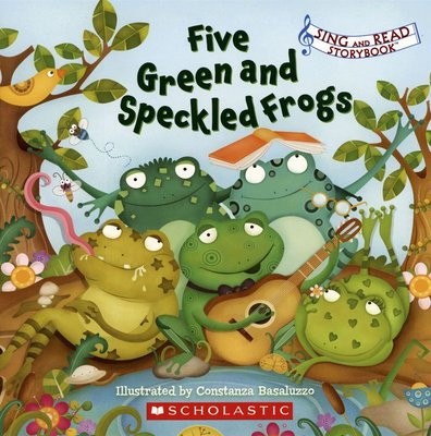 ＊小貝比的家＊FIVE GREEN AND SPECKLED FROGS/平裝/3-4歲小班/童謠韻文