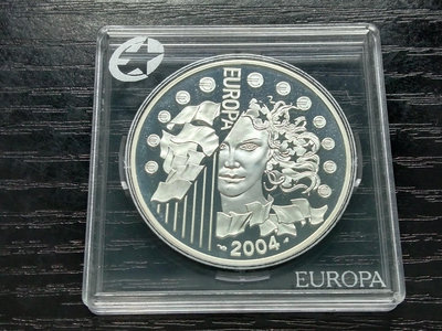 二手 法國2004年 歐盟東擴精制紀念銀幣 全新UNC 歷史見證值 錢幣 紀念幣 紙幣【古幣之緣】1182