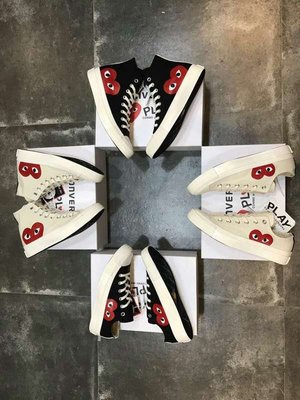 CONVERSE COMME DES GARCONS PLAY CDG 1970 米色低筒 三星標 川久保玲帆布鞋