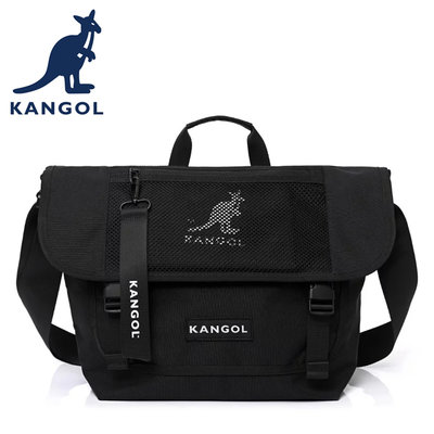 【橘子包包館】KANGOL 英國袋鼠 側背包 斜背包 型號 6055300820 黑色（A4文件可）
