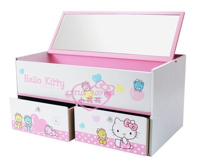 ♥小花花日本精品♥Hello Kitty 小熊掀鏡二抽盒~3
