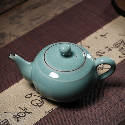 茶藝師 青瓷茶壺單壺大號龍泉手工陶瓷大容量泡茶壺功夫茶具中式復古家用