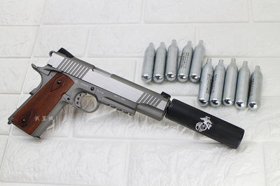 台南 武星級 KWC M1911 CO2槍 TAC 刺客版 + CO2小鋼瓶 ( COLT 1911 45手槍MEU玩具
