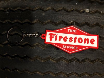 (I LOVE樂多)美國經典輪胎品牌 Firestone 軟膠 鑰匙圈